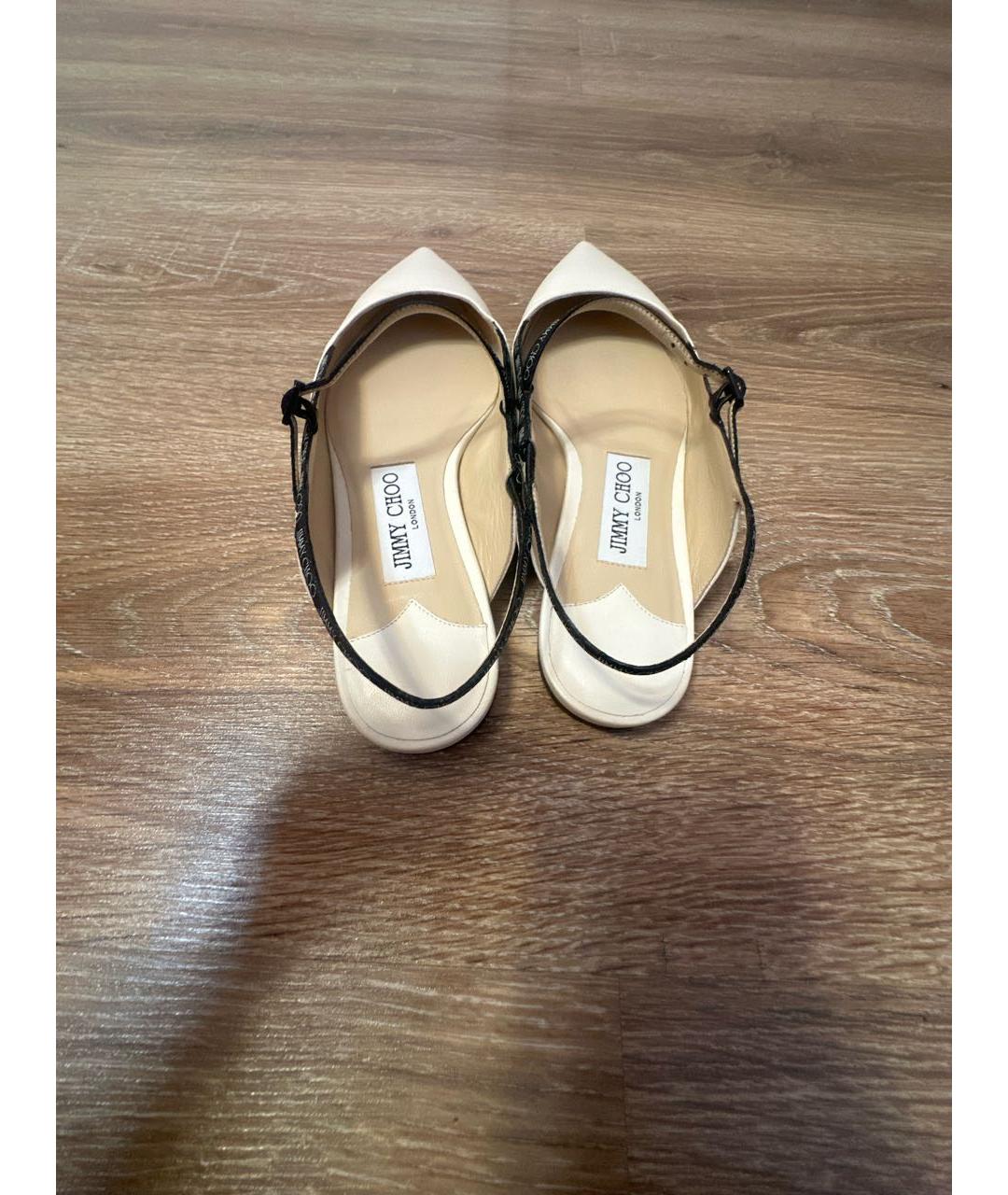 JIMMY CHOO Белые кожаные босоножки, фото 3
