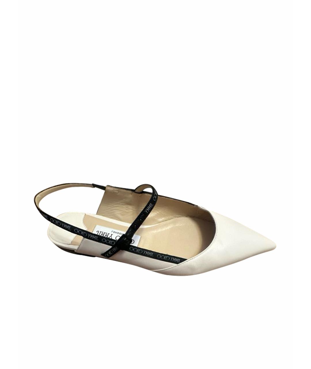 JIMMY CHOO Белые кожаные босоножки, фото 1