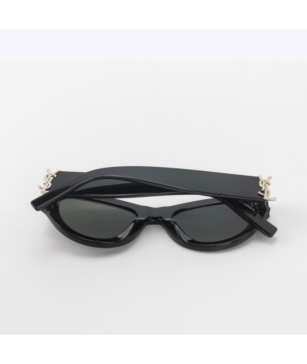 SAINT LAURENT Черные пластиковые солнцезащитные очки, фото 2