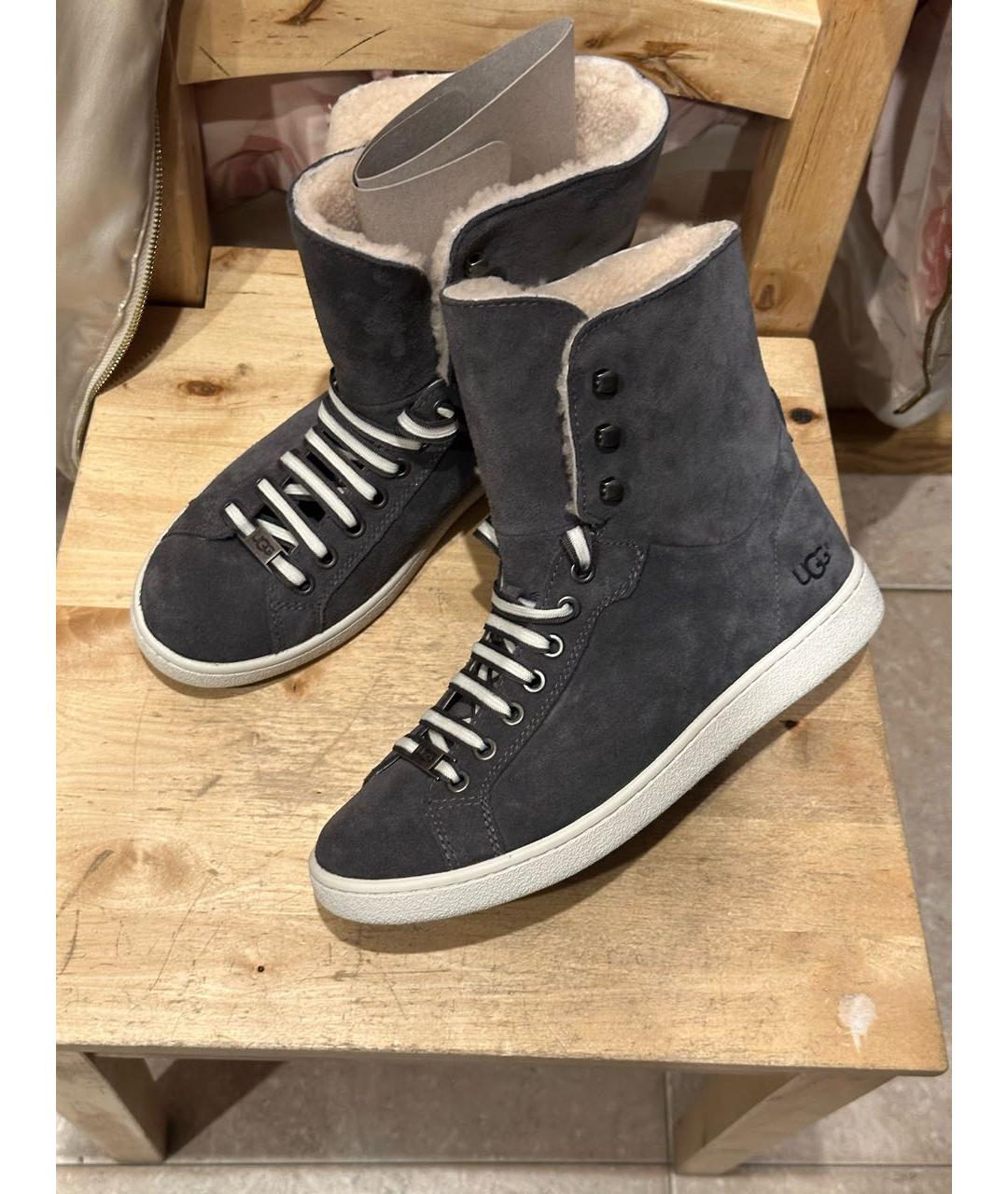 UGG AUSTRALIA Серые замшевые кеды, фото 2