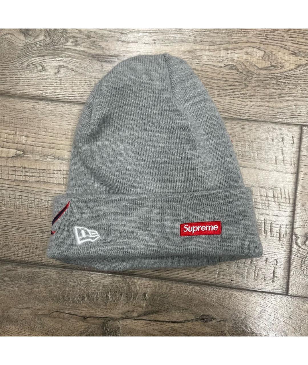 SUPREME Серая шапка, фото 2