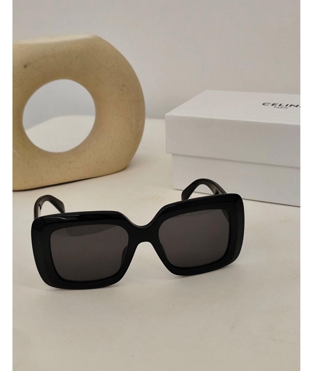 CELINE Черные пластиковые солнцезащитные очки, фото 9