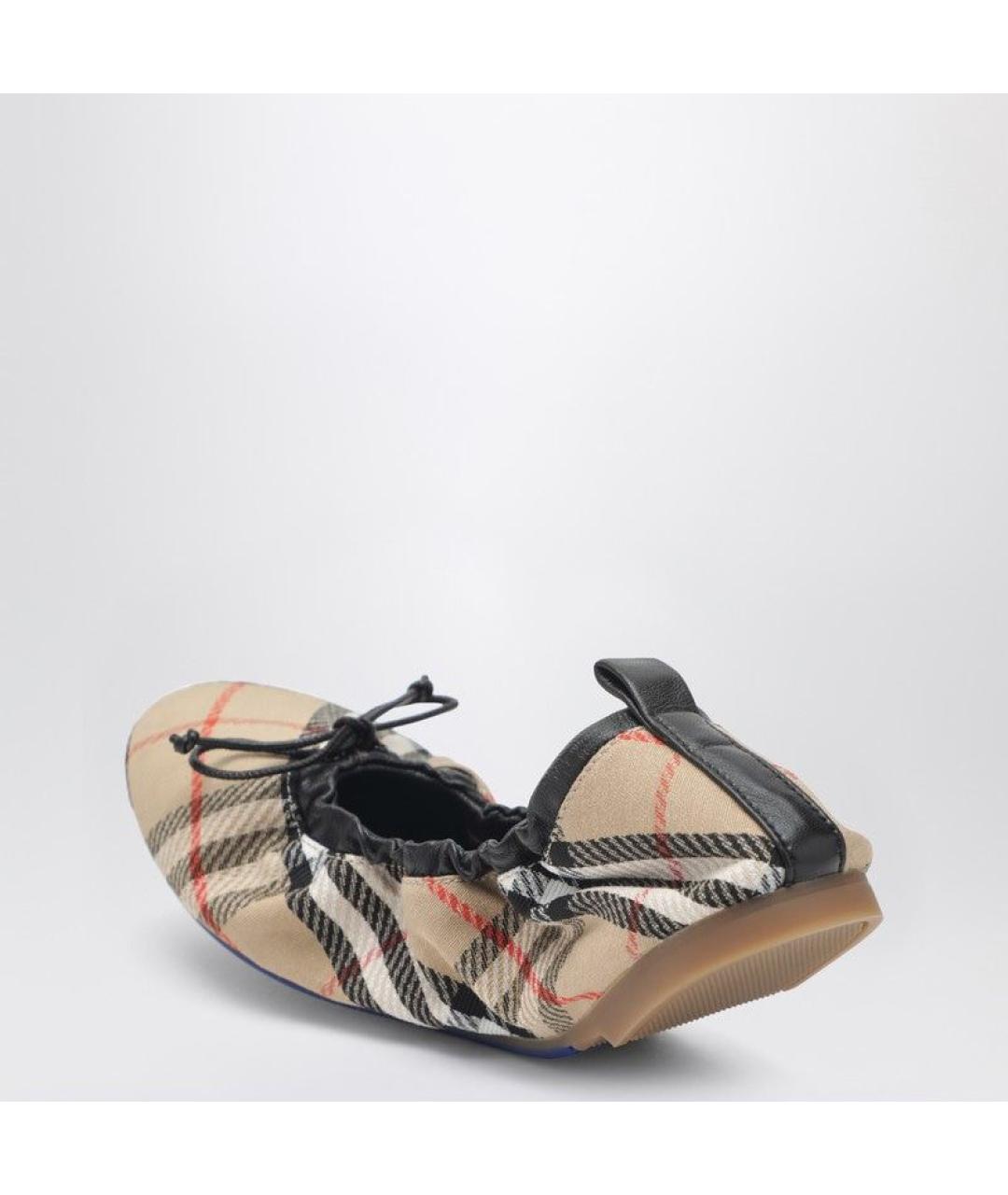BURBERRY Бежевые синтетические балетки, фото 2