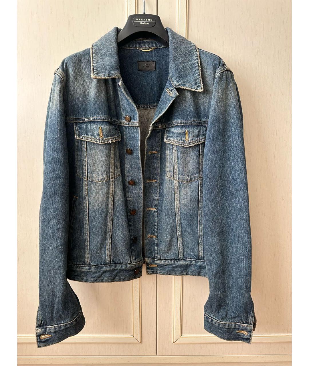 SAINT LAURENT Синяя хлопковая куртка, фото 4