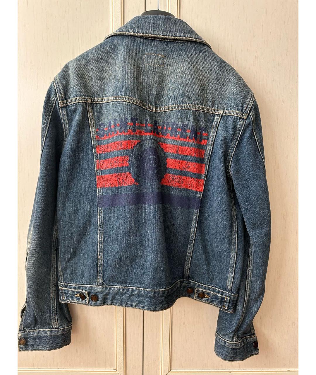 SAINT LAURENT Синяя хлопковая куртка, фото 2