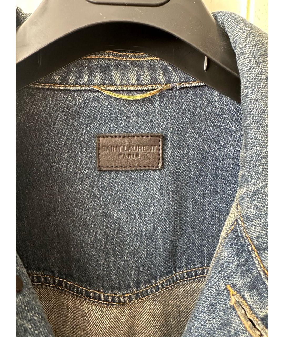 SAINT LAURENT Синяя хлопковая куртка, фото 3