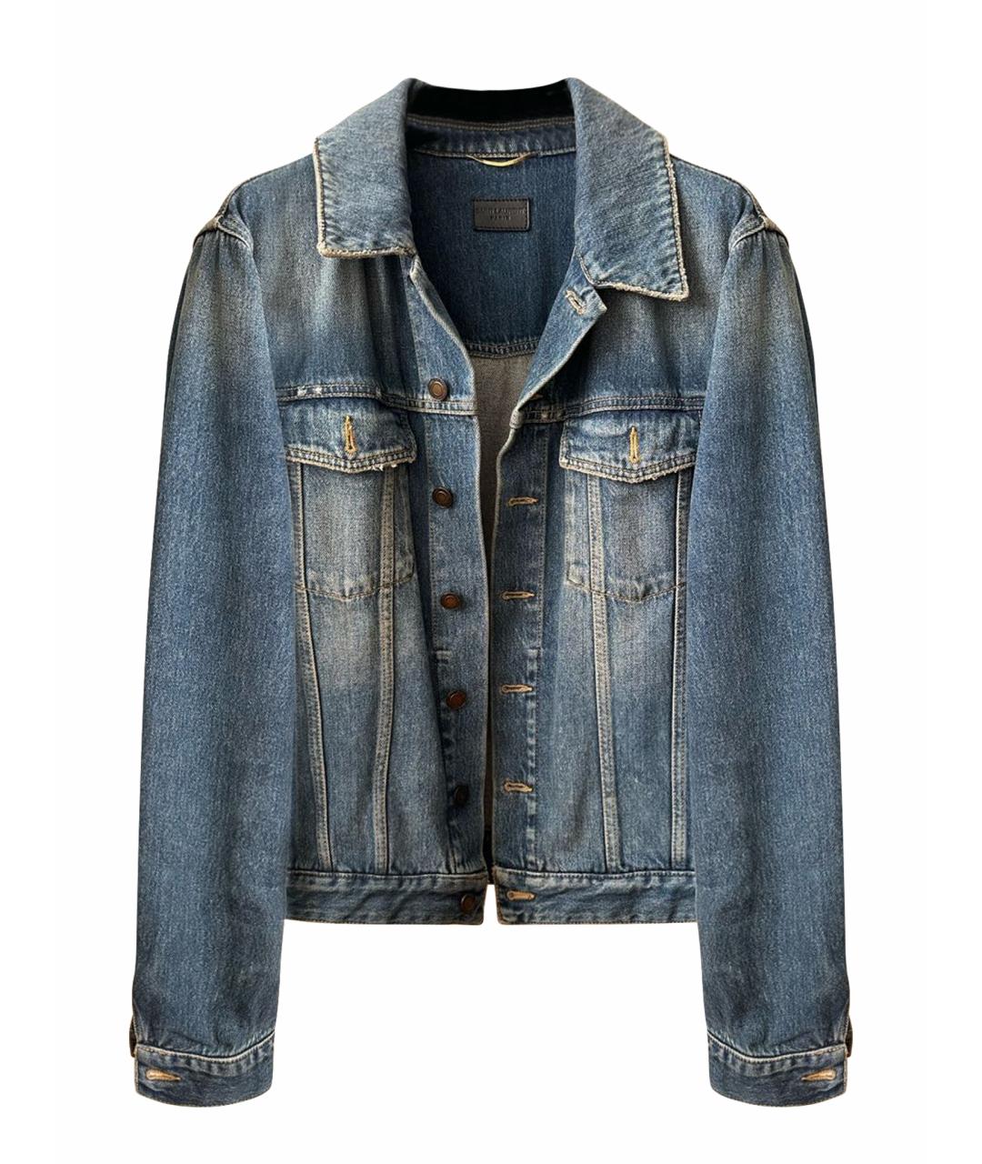 SAINT LAURENT Синяя хлопковая куртка, фото 1