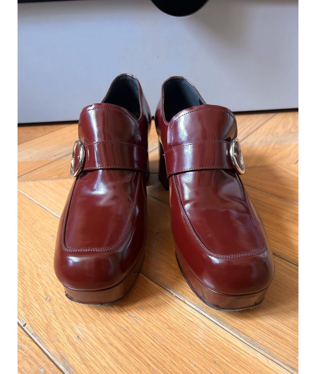 PRADA Бордовые кожаные туфли, фото 3