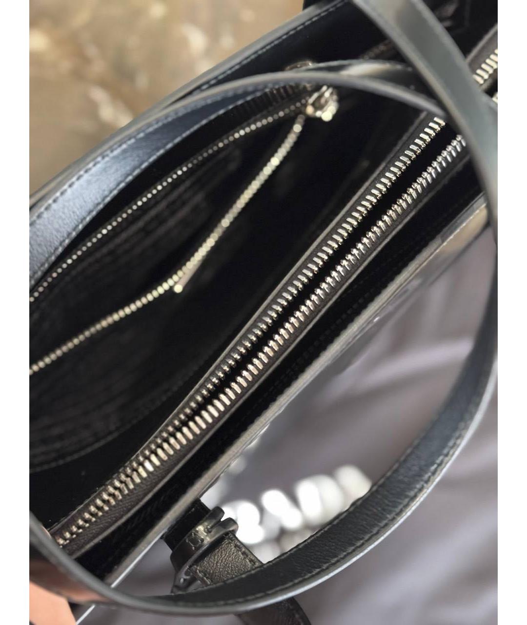 PRADA Черная кожаная сумка тоут, фото 8
