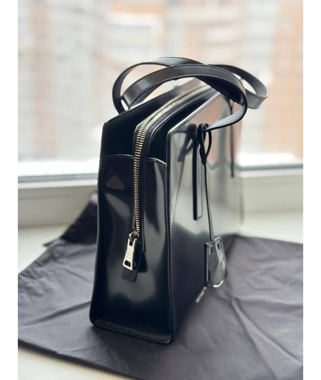 PRADA Черная кожаная сумка тоут, фото 5