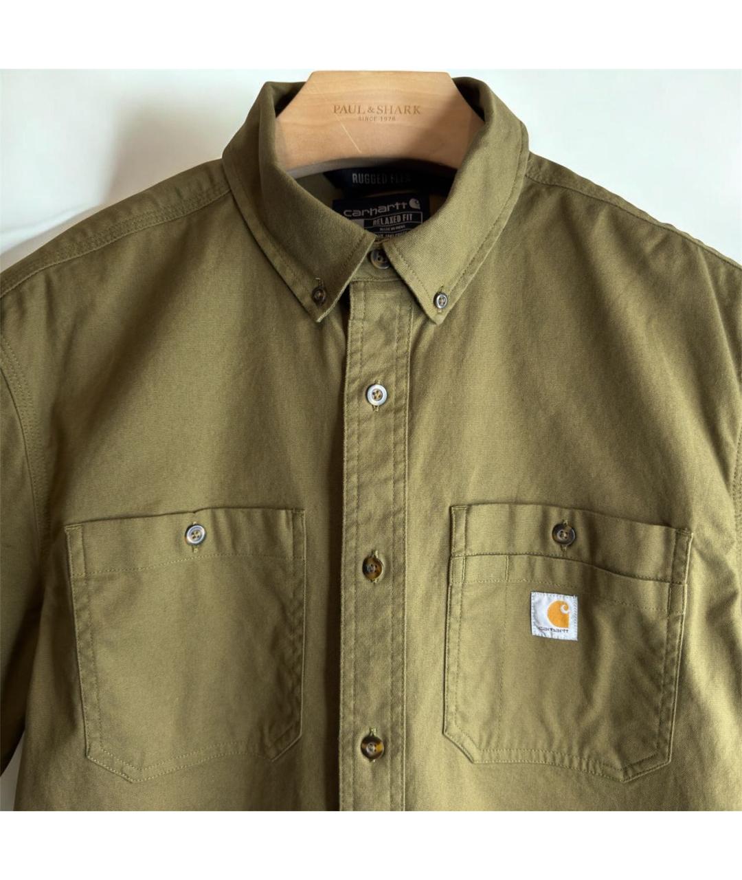 CARHARTT Хаки хлопковая кэжуал рубашка, фото 2