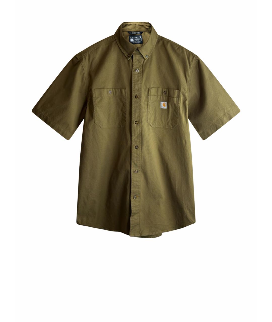 CARHARTT Хаки хлопковая кэжуал рубашка, фото 1