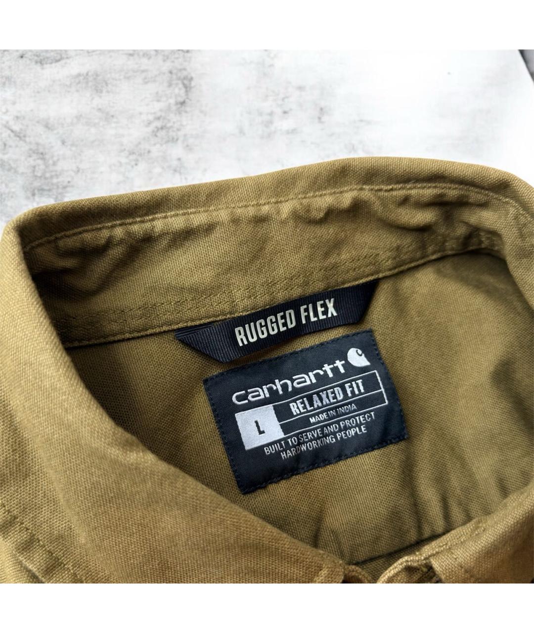 CARHARTT Хаки хлопковая кэжуал рубашка, фото 5