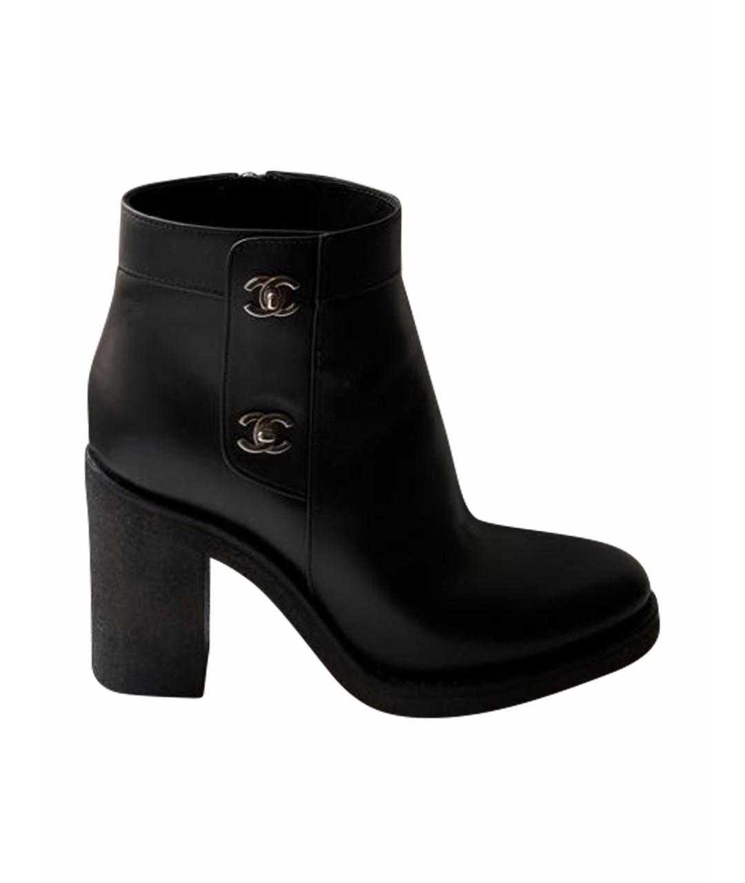CHANEL Черные кожаные ботильоны, фото 7