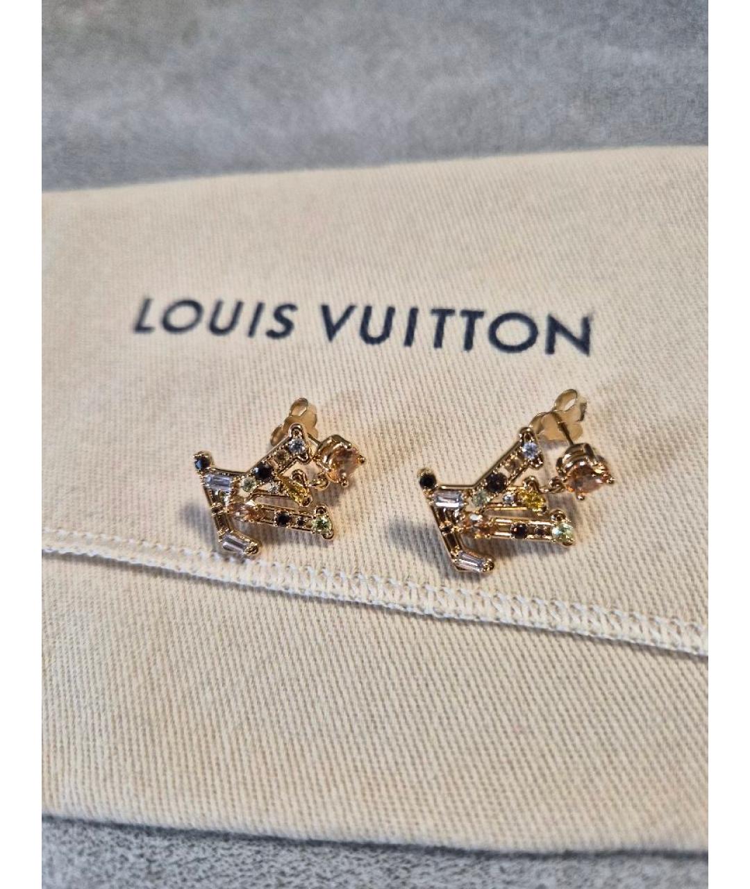 LOUIS VUITTON Золотые металлические серьги, фото 4
