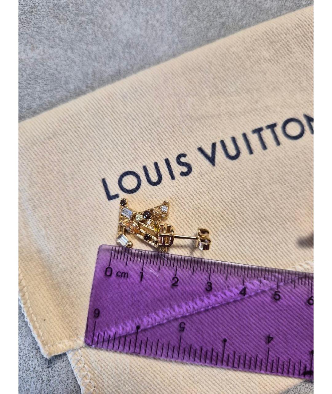 LOUIS VUITTON Золотые металлические серьги, фото 3