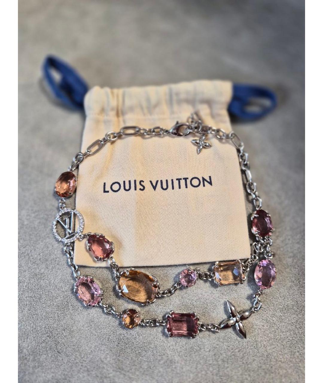 LOUIS VUITTON Серебряное металлическое колье, фото 4