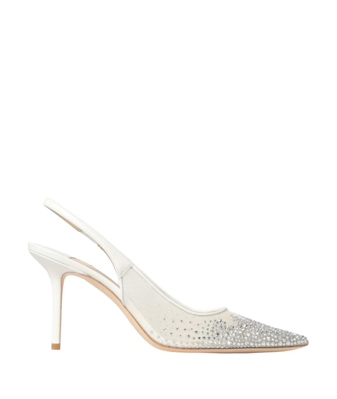 JIMMY CHOO Серебряные текстильные туфли, фото 1
