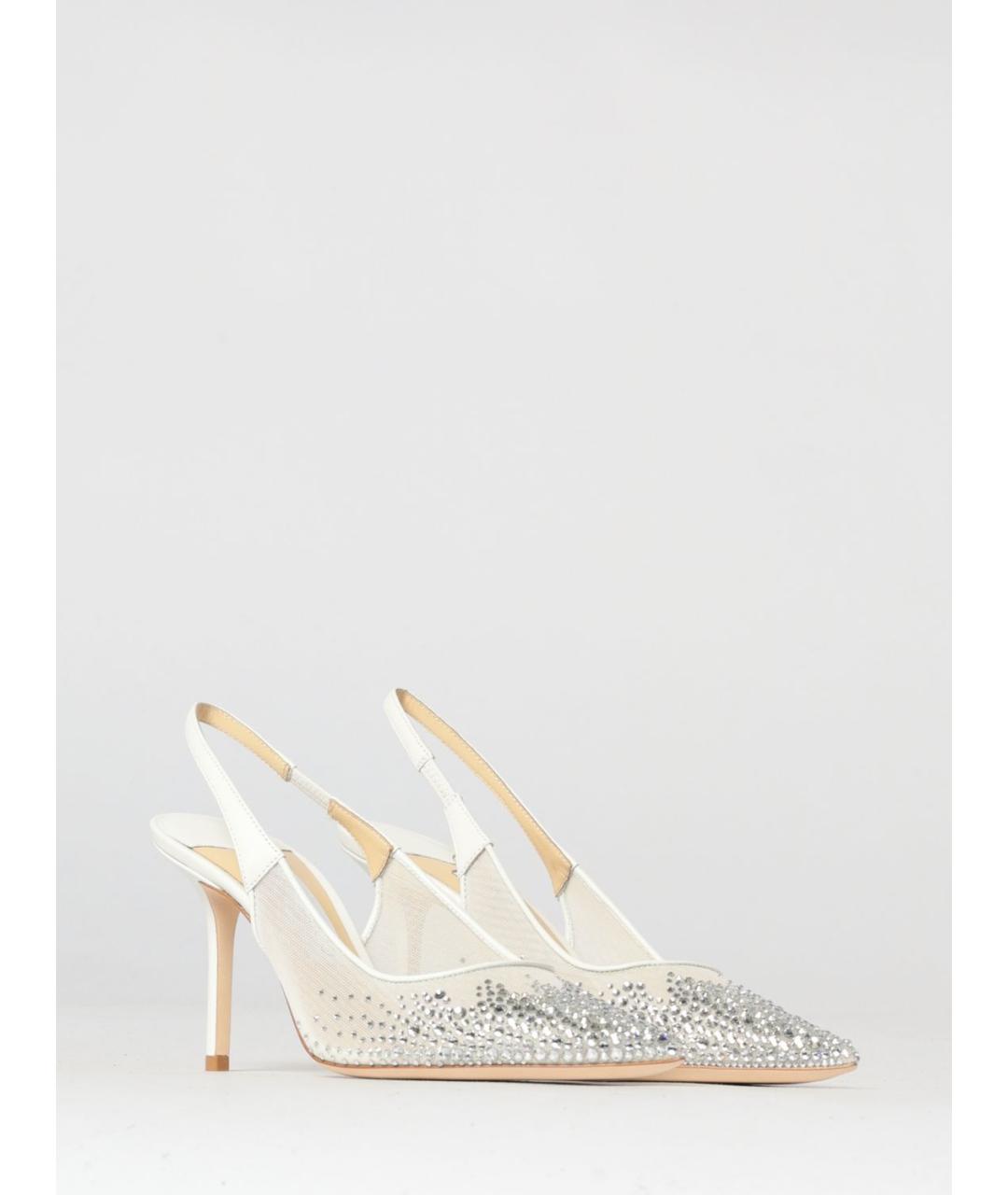 JIMMY CHOO Серебряные текстильные туфли, фото 2