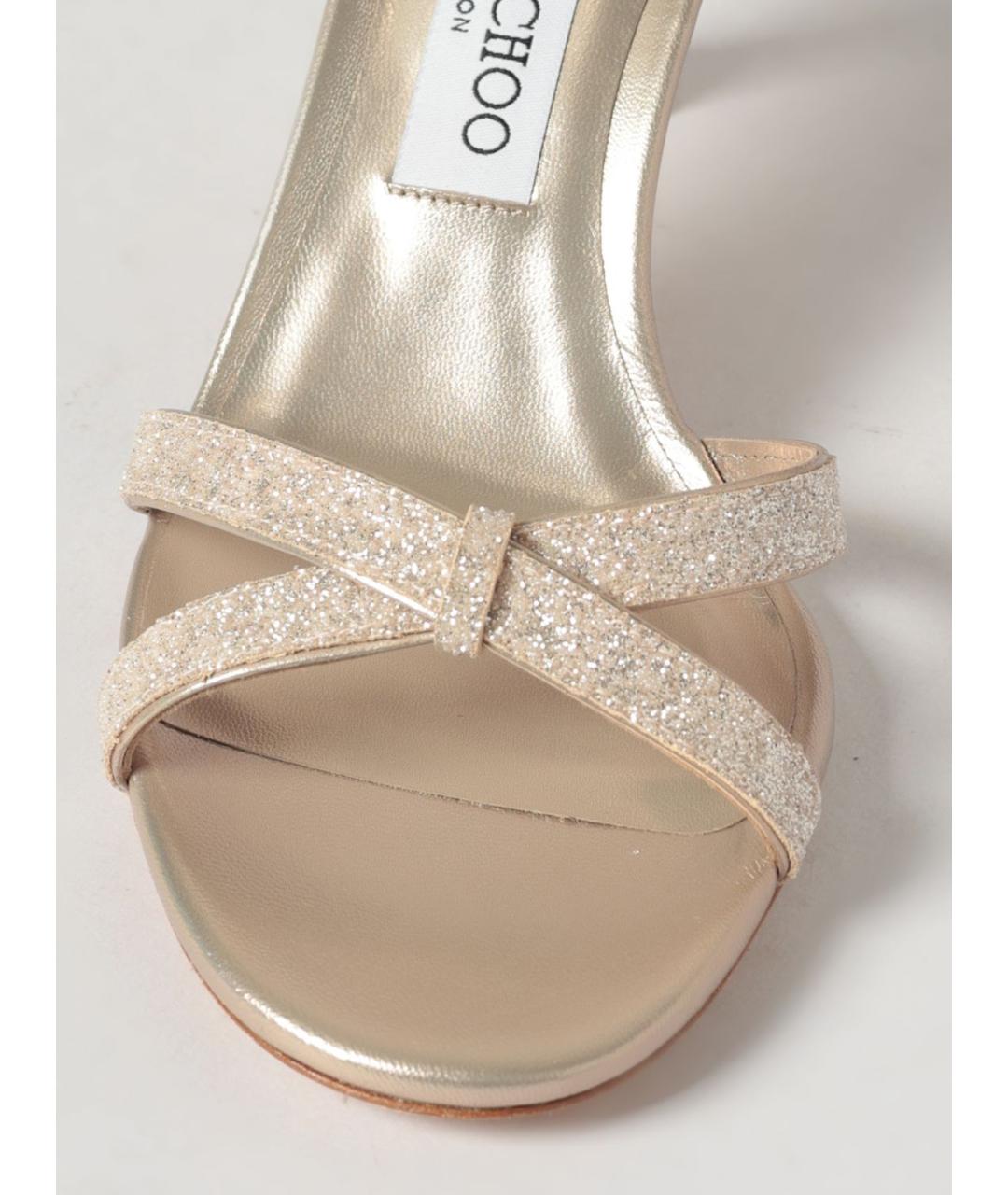 JIMMY CHOO Бежевые кожаные босоножки, фото 4