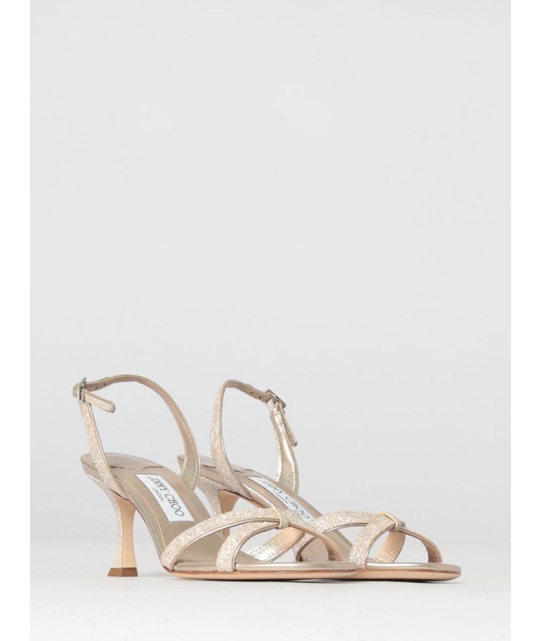 JIMMY CHOO Бежевые кожаные босоножки, фото 2