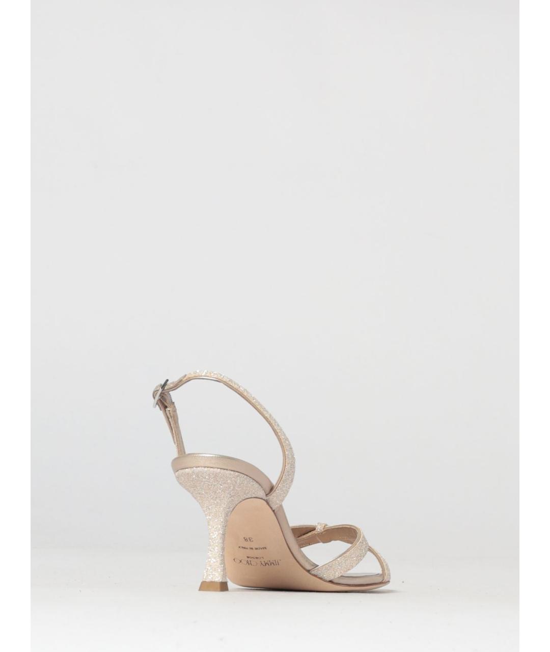 JIMMY CHOO Бежевые кожаные босоножки, фото 3