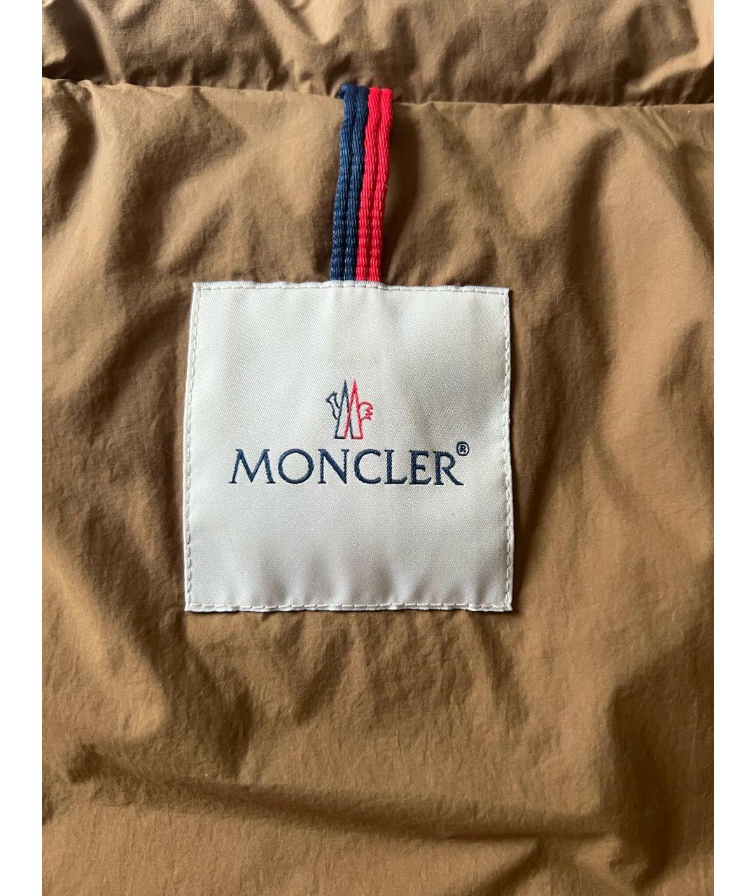 MONCLER Горчичный полиамидовый жилет, фото 2