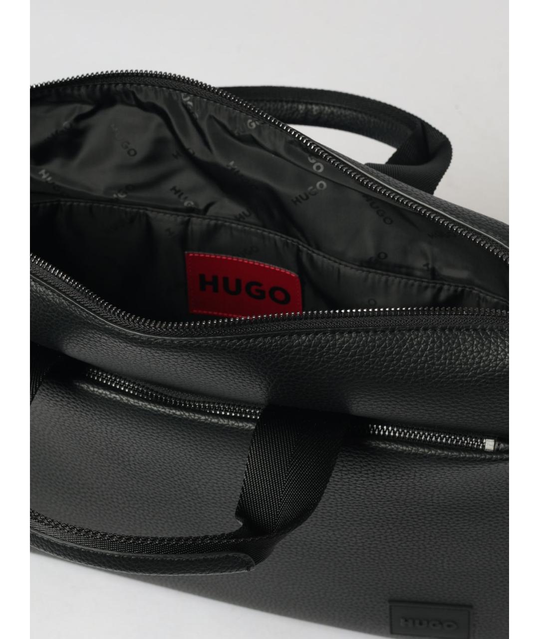 HUGO Черный портфель из искусственной кожи, фото 4