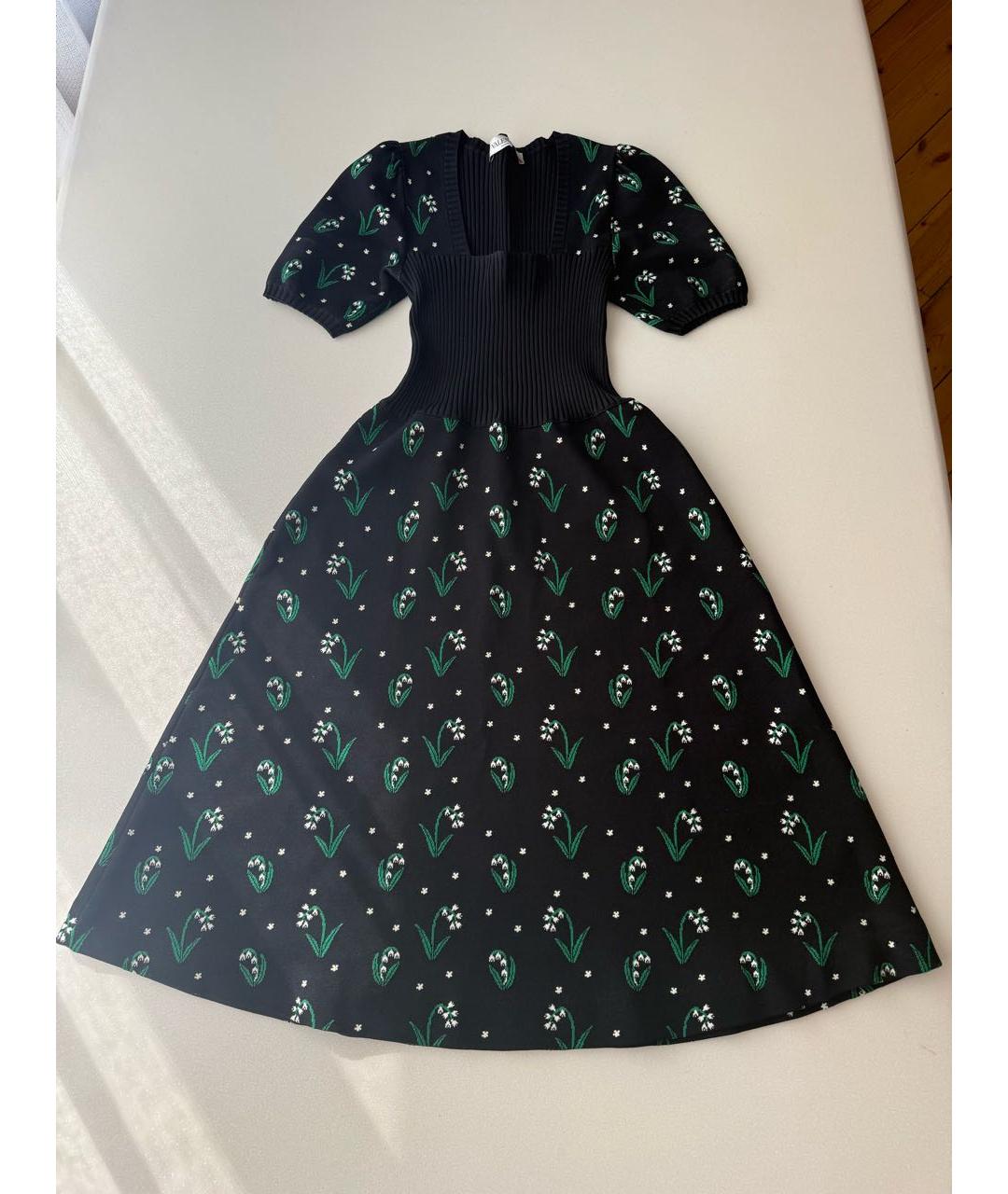 VALENTINO Черное вискозное повседневное платье, фото 3