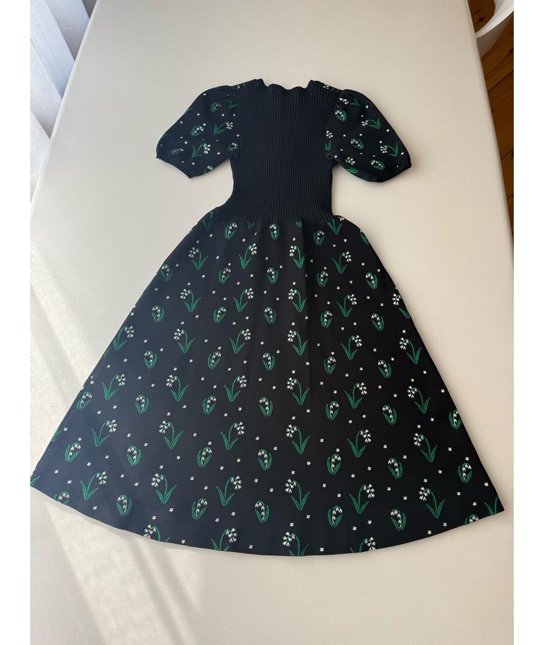 VALENTINO Черное вискозное повседневное платье, фото 2