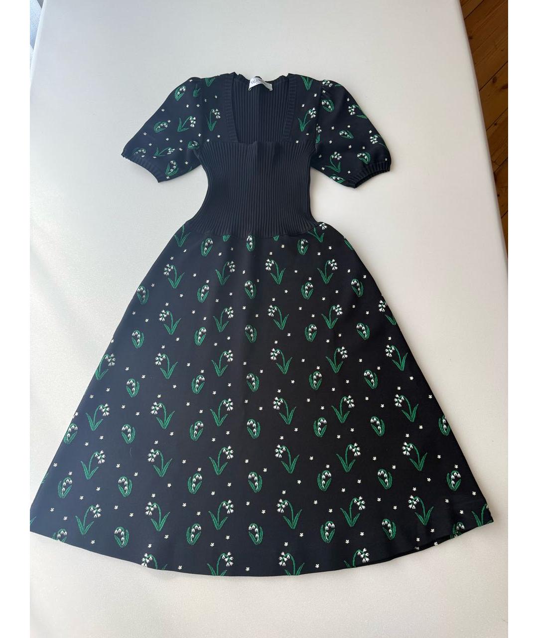 VALENTINO Черное вискозное повседневное платье, фото 5