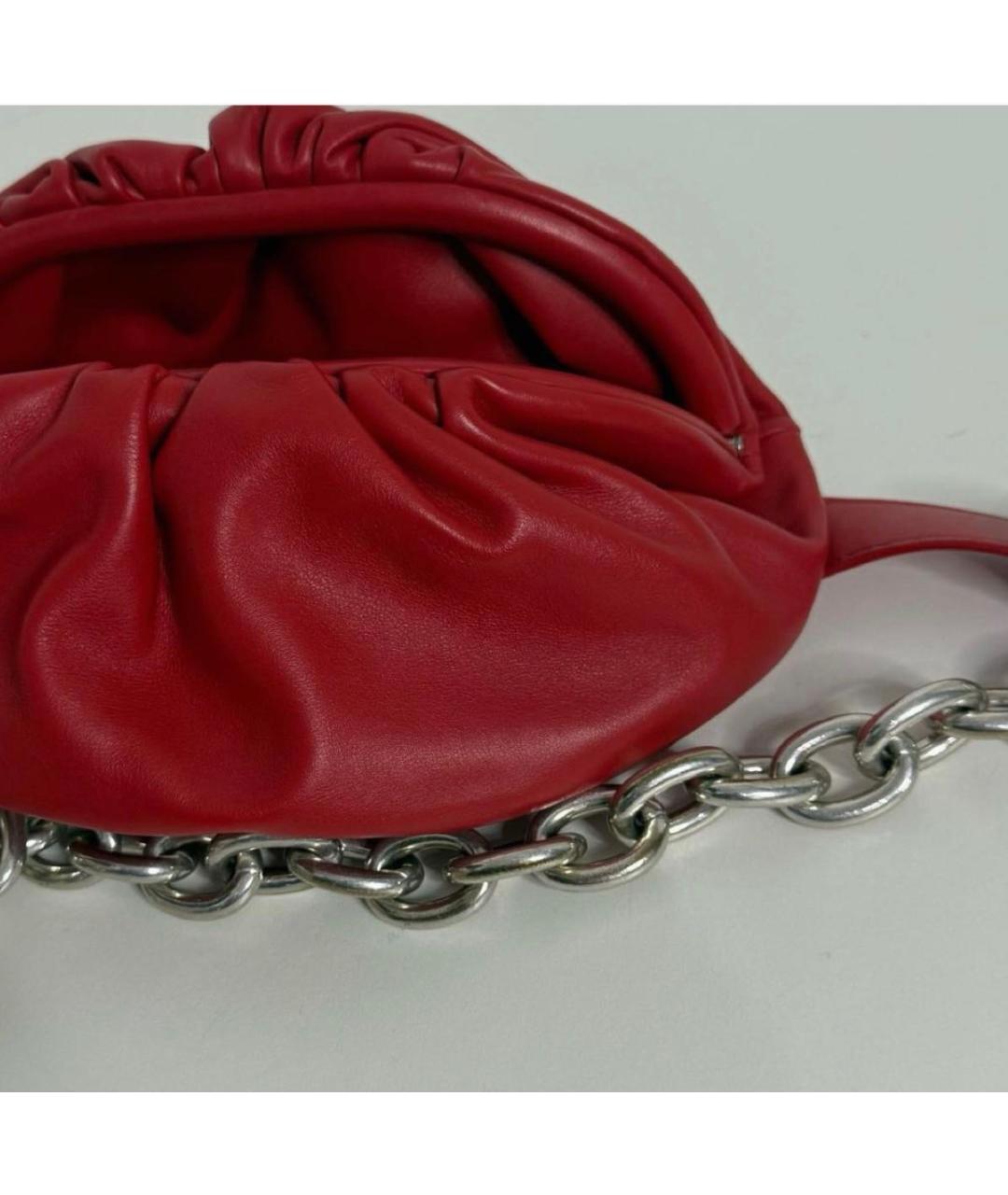 BOTTEGA VENETA Красная кожаная сумка через плечо, фото 5