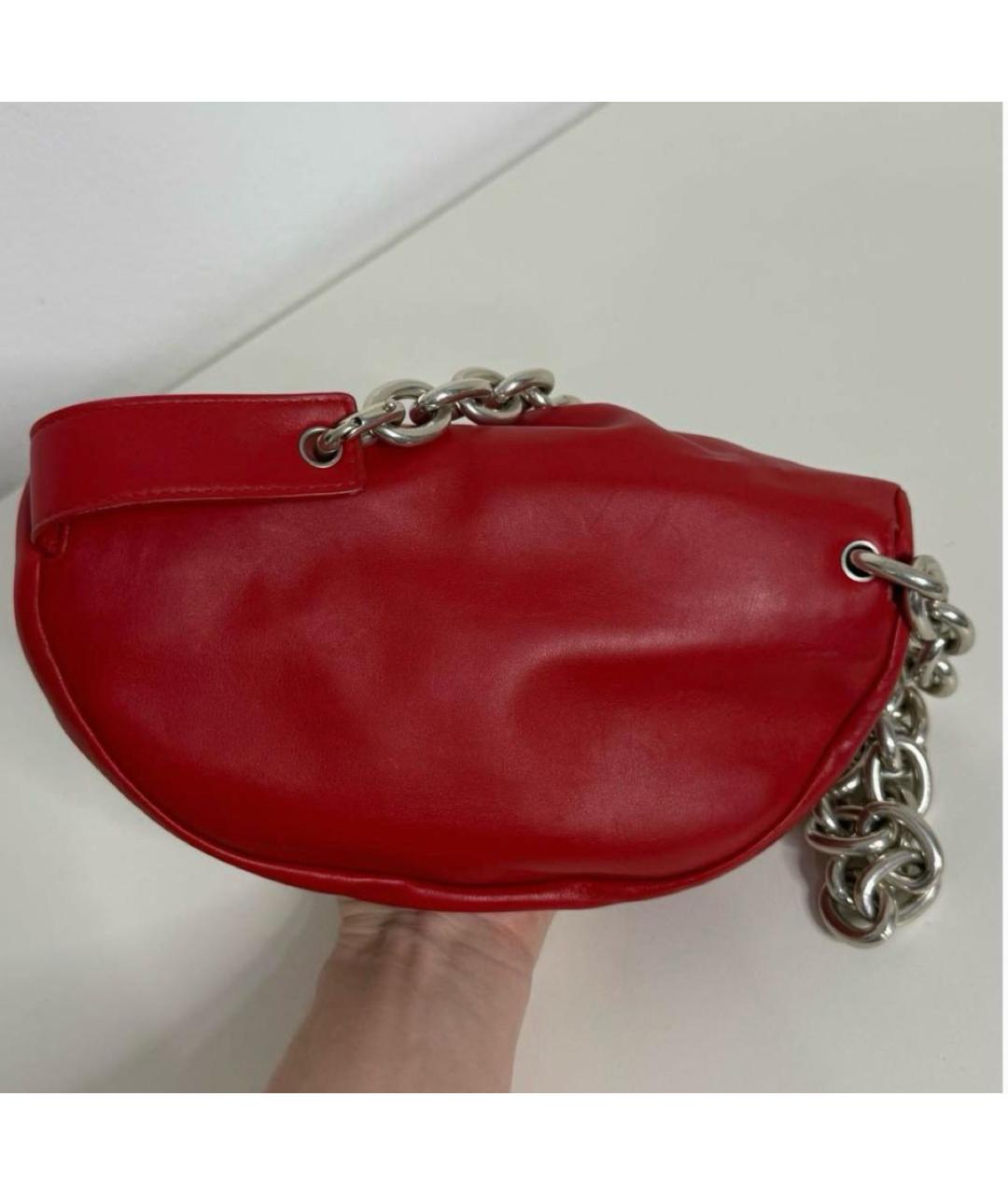 BOTTEGA VENETA Красная кожаная сумка через плечо, фото 3