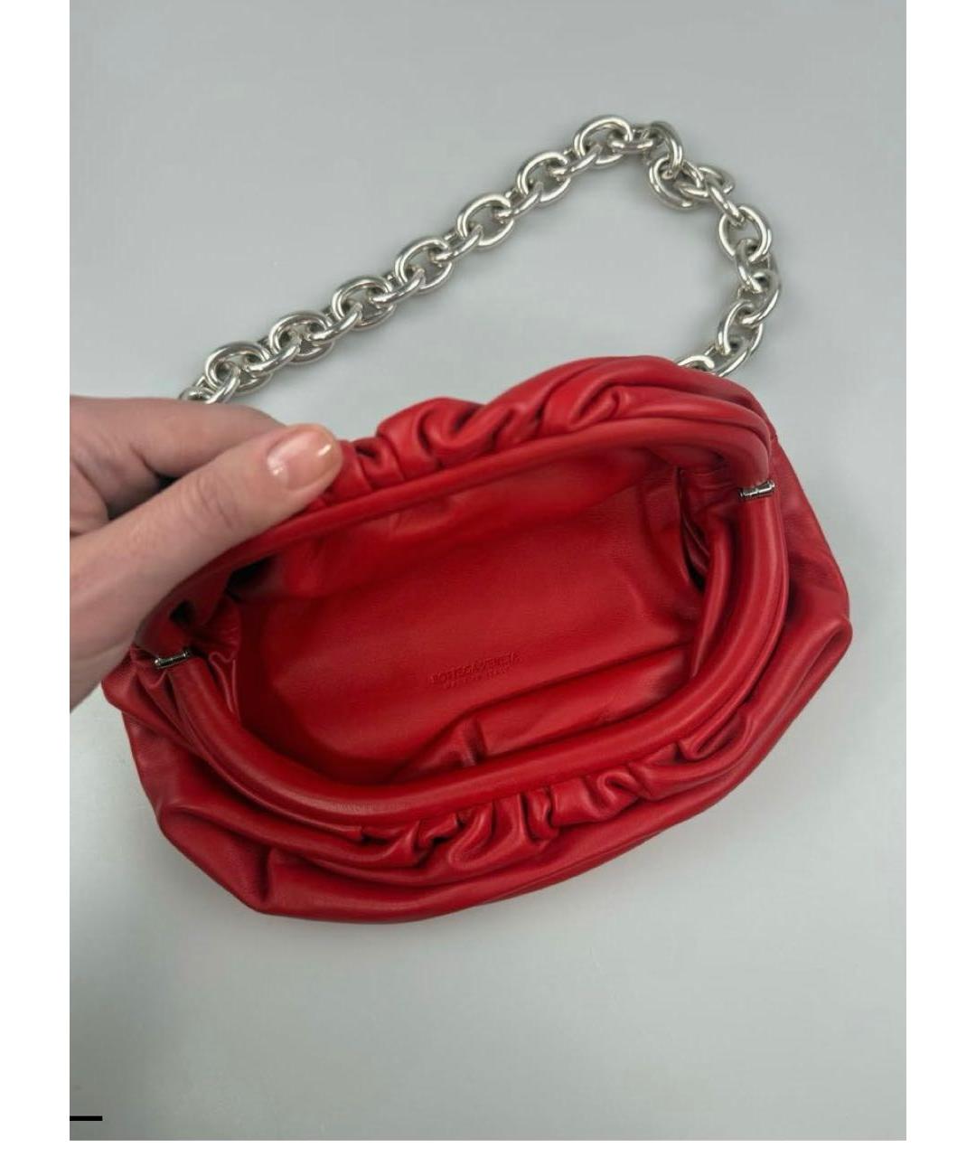 BOTTEGA VENETA Красная кожаная сумка через плечо, фото 4