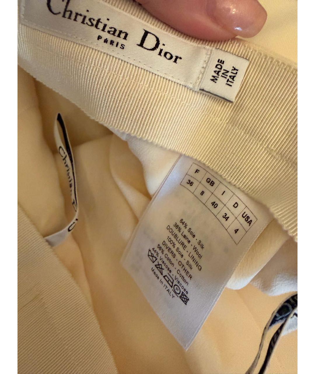 CHRISTIAN DIOR Белая юбка миди, фото 2