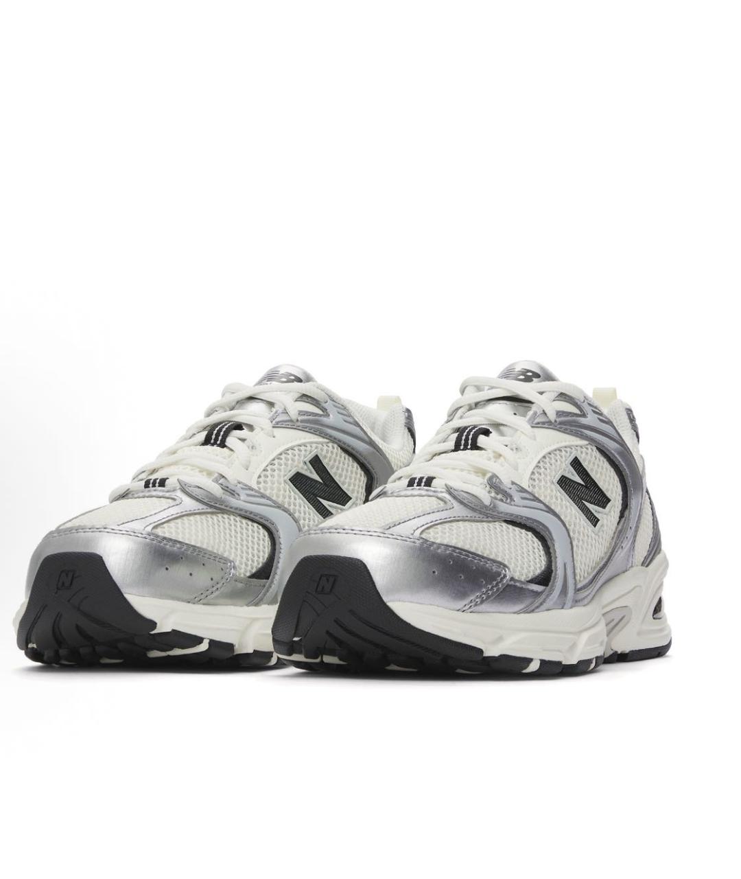 NEW BALANCE Серебряные текстильные низкие кроссовки / кеды, фото 3