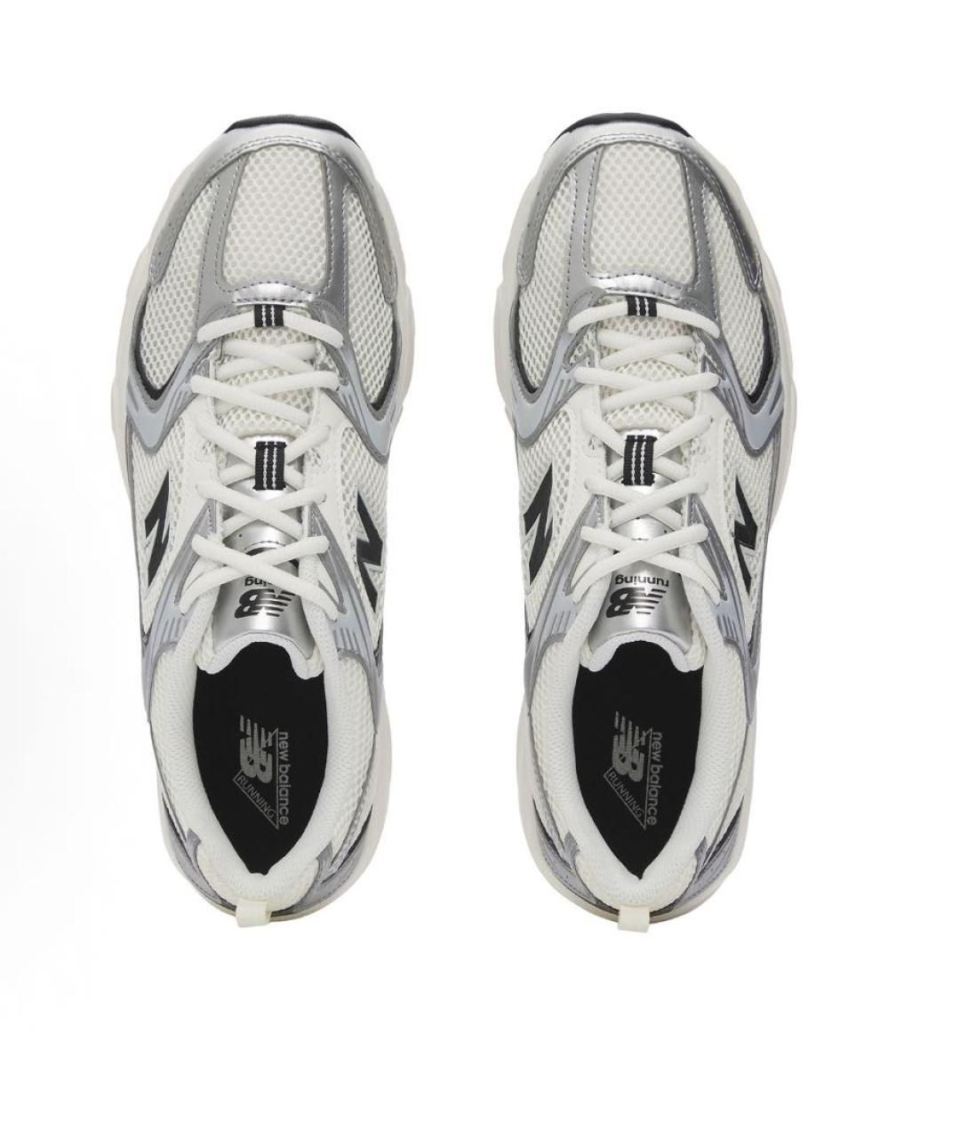 NEW BALANCE Серебряные текстильные низкие кроссовки / кеды, фото 4