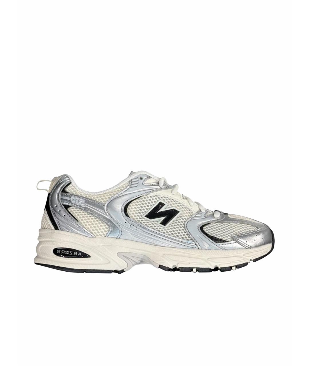 NEW BALANCE Серебряные текстильные низкие кроссовки / кеды, фото 1