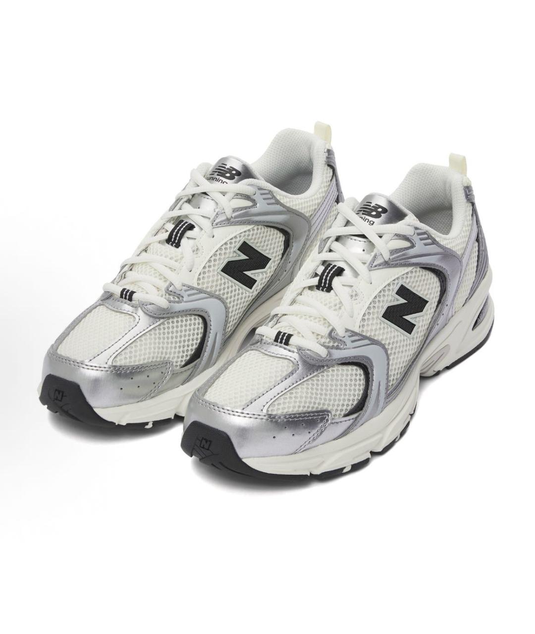 NEW BALANCE Серебряные текстильные низкие кроссовки / кеды, фото 2