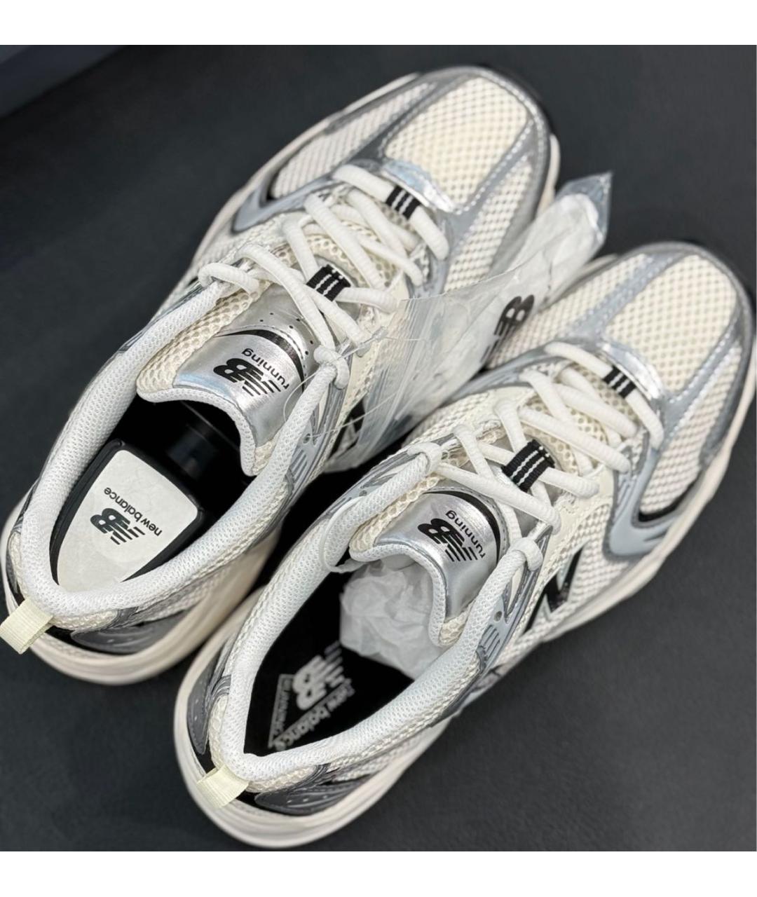 NEW BALANCE Серебряные текстильные низкие кроссовки / кеды, фото 6