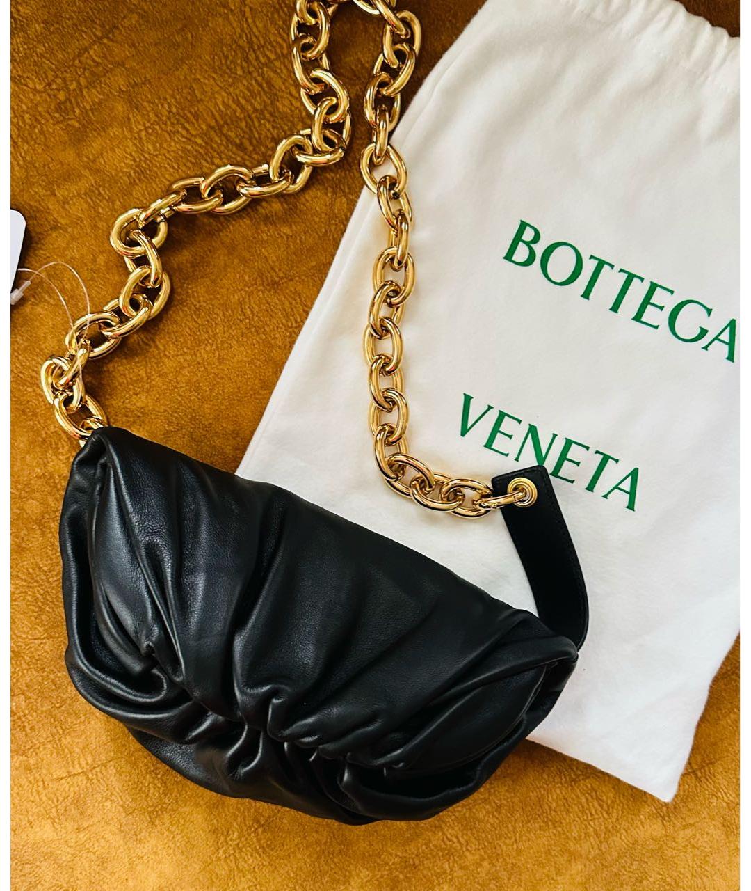 BOTTEGA VENETA Черная кожаная поясная сумка, фото 4