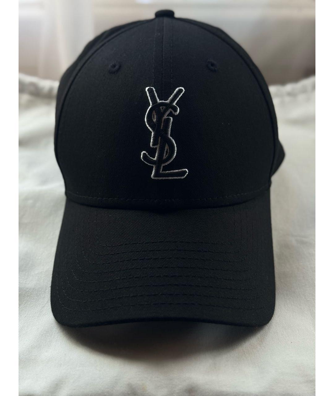 SAINT LAURENT Черная хлопковая кепка, фото 8