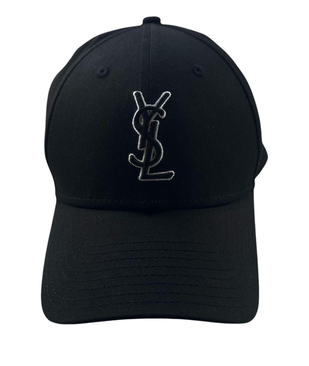 SAINT LAURENT Черная хлопковая кепка, фото 1