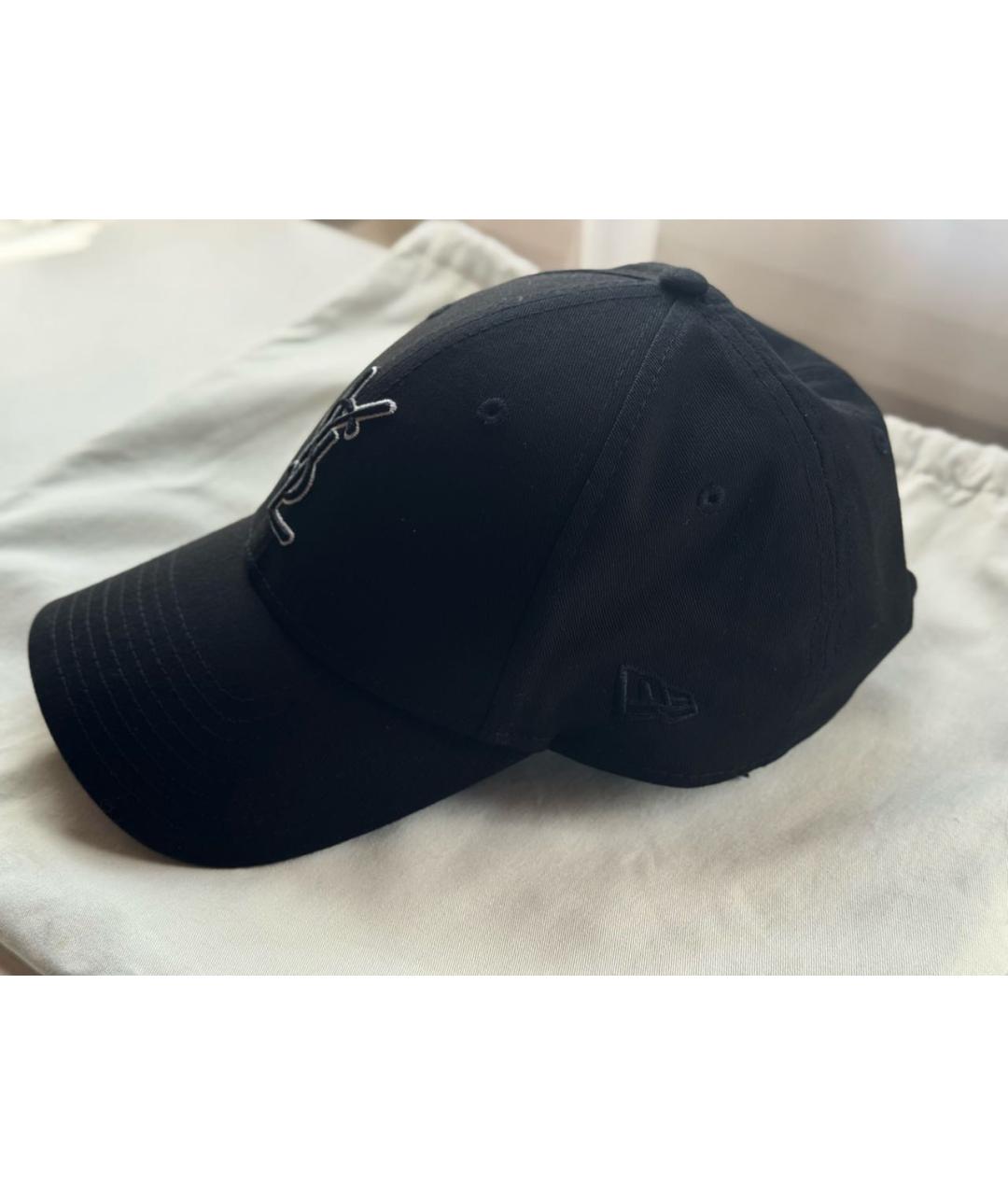 SAINT LAURENT Черная хлопковая кепка, фото 3