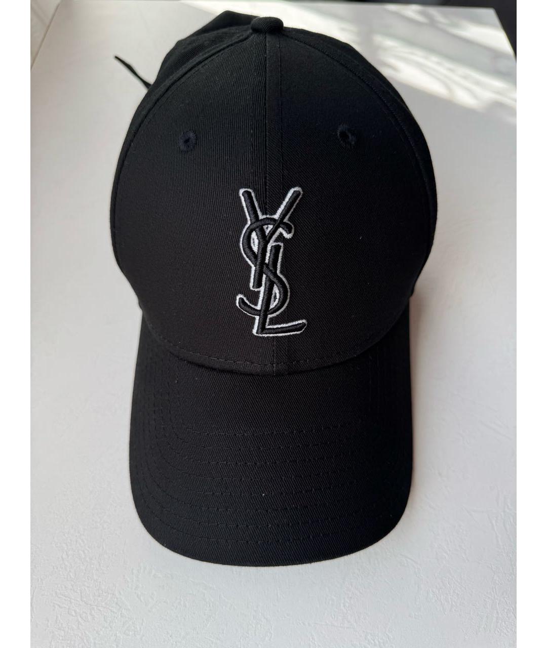 SAINT LAURENT Черная хлопковая кепка, фото 7