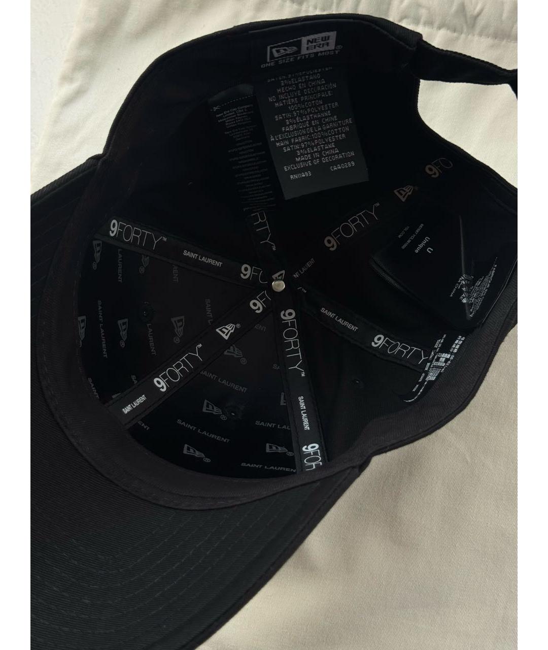 SAINT LAURENT Черная хлопковая кепка, фото 6