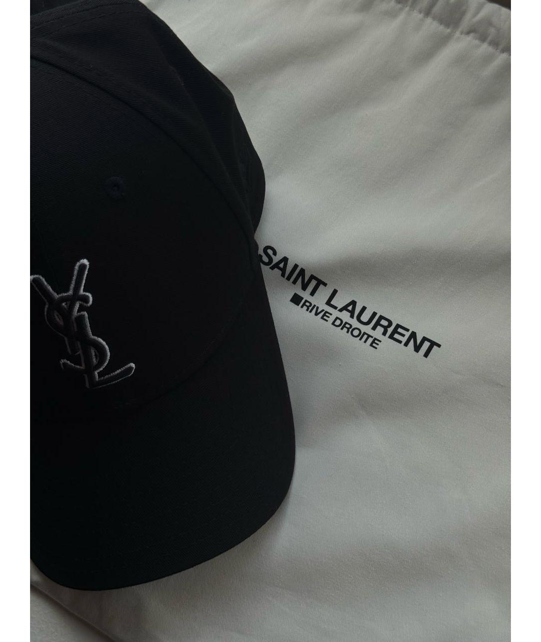 SAINT LAURENT Черная хлопковая кепка, фото 5