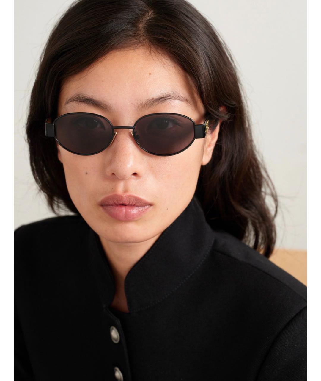 CELINE Черные металлические солнцезащитные очки, фото 3