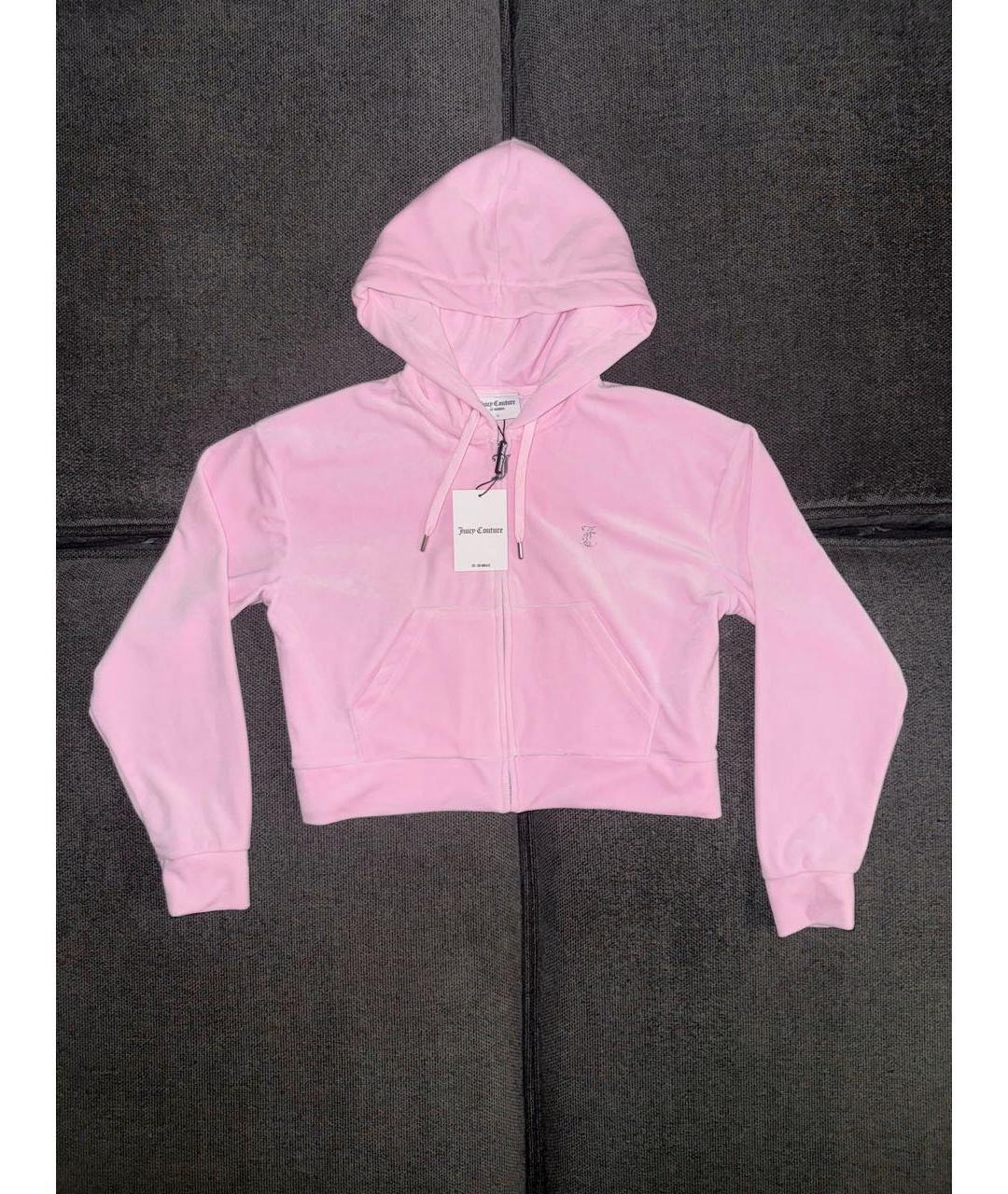 JUICY COUTURE Розовый велюровый костюм с брюками, фото 8