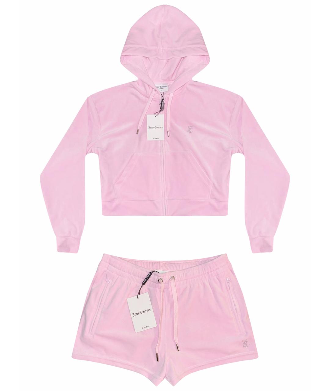 JUICY COUTURE Розовый велюровый костюм с брюками, фото 1